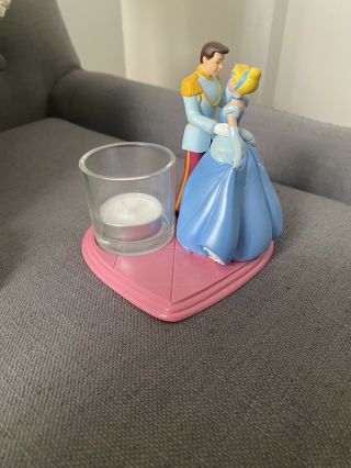Rare Cinderella Candle Holder - Prince Charming Ball Gown Disney Store Figure