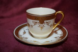 Rare Lenox Antique 100,  Y.  O Demitasse Cup And Saucer 1905 Marshall Field Htf