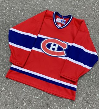 Vintage Montreal Canadians Nhl Hockey Jersey By Ccm Rare 90s Red M