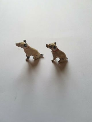 Two Early 20th Century Cold Painted Metal Figures Of Dogs