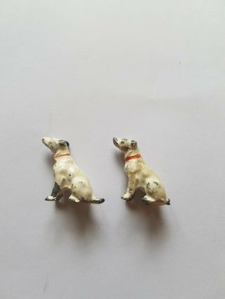 TWO EARLY 20TH CENTURY COLD PAINTED METAL FIGURES OF DOGS 3