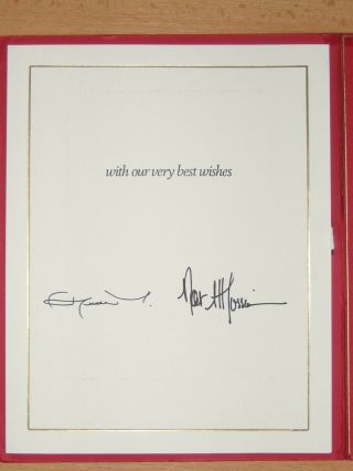 Hussein King & Queen Noor Of Jordan Signed Two Rare Autographs