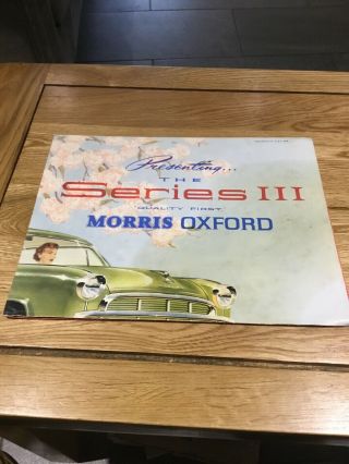 Bmc Morris Oxford Series Iii Buyers Guide Leaflet Publication No.  5646 Rare