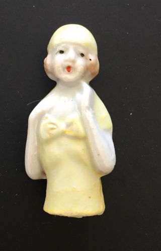 Vintage Ceramic Porcelain Half Doll Antique Craft 1920 