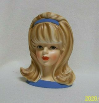 VINTAGE INARCO HEAD VASE - YOUNG LADY E - 2967 WITH HEAD BAND - 5.  75 