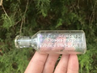 Antique rare DELTA DRUG CO - VICKSBURG,  MISS Mississippi drugstore bottle 2