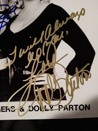 Kenny Rogers & Dolly Parton Signed/Autographed 8x10 B&W Photo RARE 3