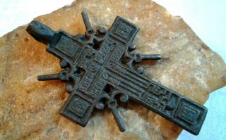 Rare Antique 18 - 19th Century Large Orthodox " Old Believers " Ornate " Sun " Cross