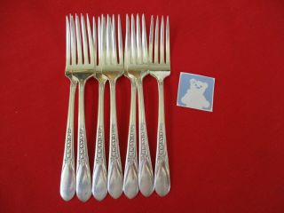 (7) Rogers Is Silverplate Dinner Forks,  1941 Priscilla 3