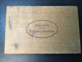 “small Parts For The Kingsley Machine” Wooden Box With Tray - But