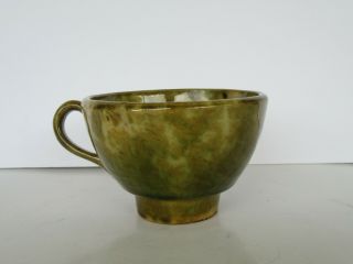 Rare Antique Green / Yellow Ware Stoneware Glazed Funnel (cond. )