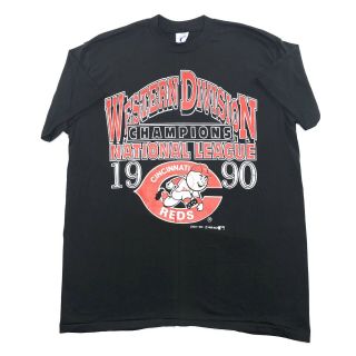Vintage 1990 Cincinnati Reds World Series Champion T Shirt Size Xl Usa Logo 7