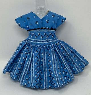 Vintage Little Miss Revlon Doll Blue Black White 9351 Percale School Dress