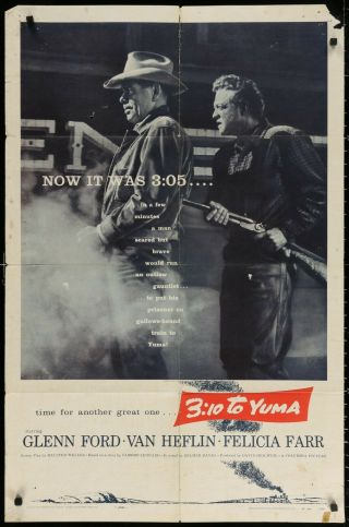 3:10 To Yuma Glenn Ford Rare Western 1957 One 1 Sheet Movie Poster A