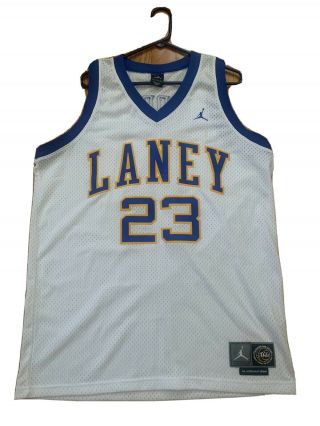 Rare Vintage Michael Jordan White Laney High School Tag Stitched Jersey L