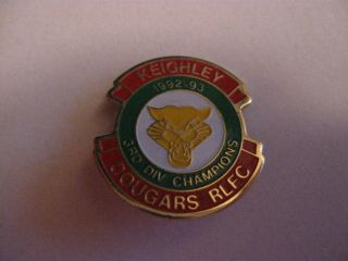 Rare Old 1993 Keighley Cougars Rugby League Football Club Metal Brooch Pin Badge