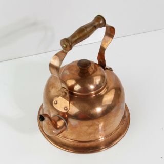 ANTIQUE COPPER KETTLE WITH WOODEN HANDLE MADE IN PORTUGAL 3
