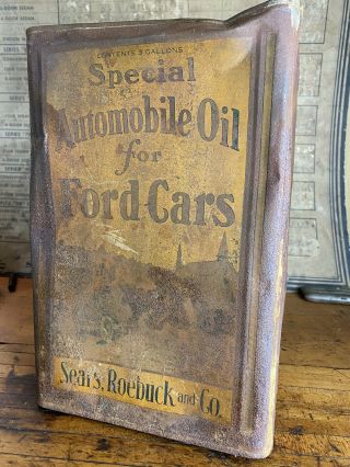 Cp1 Rare 1920’s Vintage Ford 5 Gallon Can Model T - Motor Oil Gas Station