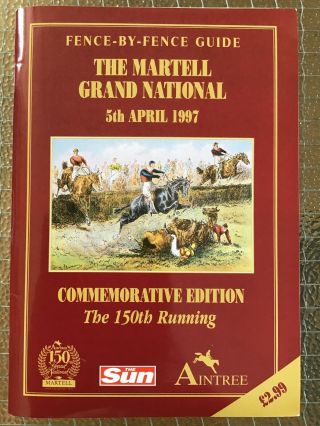 1997 Martell Grand National Souvenir Fence By Fence Guide 150th Running Rare