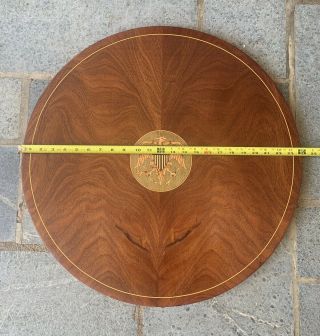Vintage/Antique Inlaid Table Top AMERICAN EAGLE & SHIELD Crest Inlay - Wall Art 3