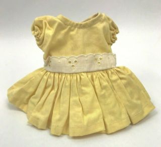Vintage Terri Lee Doll Clothes Dress Tagged Yellow White Lace Eyelet Clothing