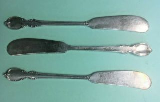 Vintage Set Of 3 Butter Knife Knives 1847 Rogers Bros Is Reflection Silverplated