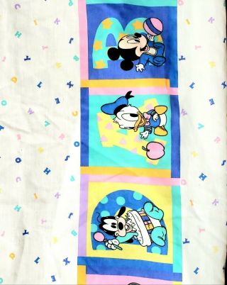 Vintage DUNDEE Disney Babies Crib Sheet Mickey Minnie And Friend Alphabet Fitted 3