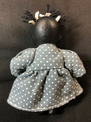 RARE Antique Black AMERICANA Miniature Girl Bisque Double Jointed 4” Doll 2