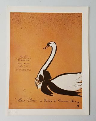 Publicite - Rare Print Ad - Parfum Miss Dior - Gruau 1950