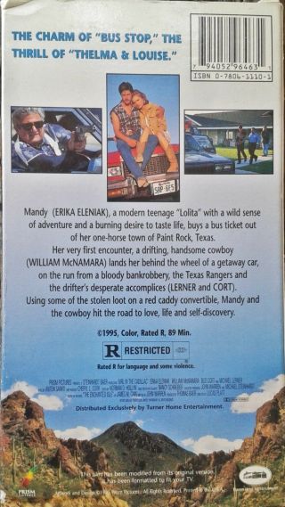 GIRL IN THE CADILLAC (VHS) w/ Erika Eleniak (BAYWATCH,  E.  T. ) RARE ADVENTURE USA 2
