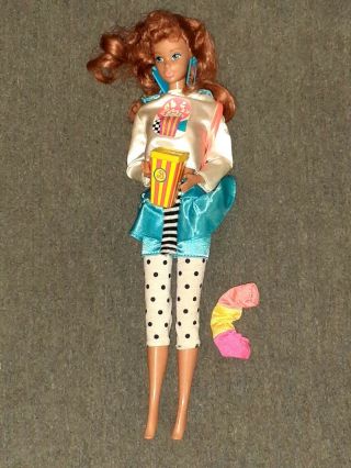 Vintage 1988 Mattel Barbie Cool Times Midge Doll With Popcorn Bucket Leg Warmer
