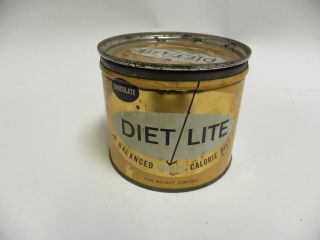 Vintage Antique Diet Lite Weight Loss Powder Advertising Tin Container (a4)