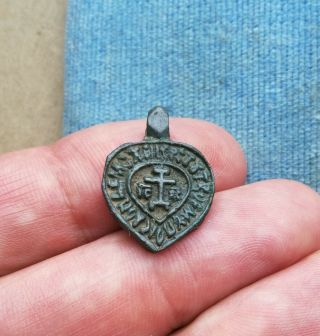 Very Rare 14 - 15th Century Christian " Old Believers " Bronze Icon With Prayer