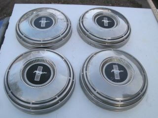1968 - 1969 Ford Mustang Poverty Dog Dish Hubcaps,  Set Of 4.  Rare Wheel Covers
