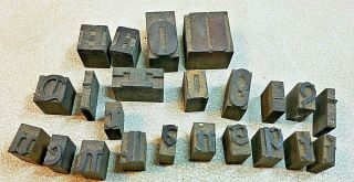 23 Antique Letterpress Advertising Print Block Alphabet Letters Unique Fonts