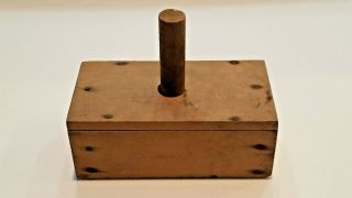 Antique Butter Mold Primitive Square Wood Box,  To