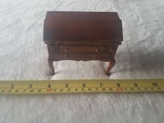 Vintage Dollhouse Miniature Wood Furniture - Desk With Hideaway