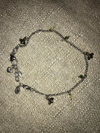 Brighton Flower Bee Beads Crystals Classic Charm Anklet Rare