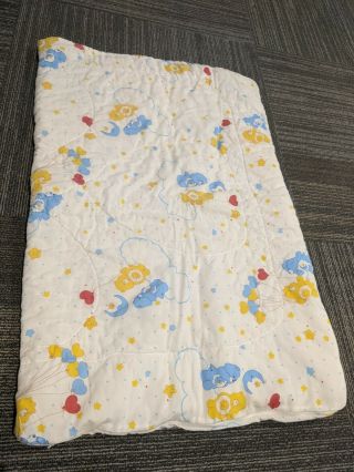 Vintage Care Bears Baby Blanket Quilt Nursery Crib Retro Sleeping Bag Rare