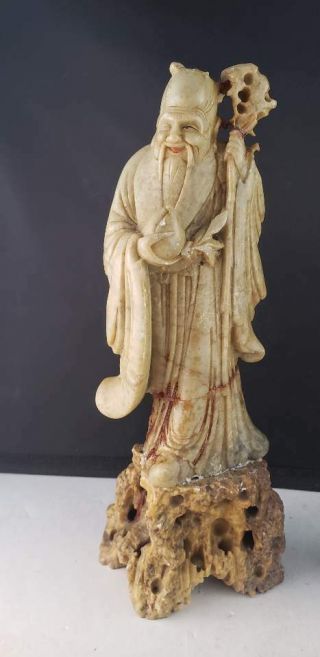 Soapstone Monk Sculpture Bud Vase 8 