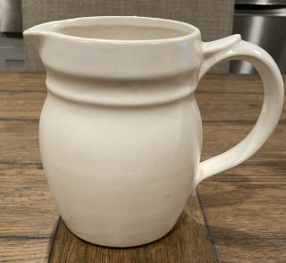 Antique Mccoy Usa 1272 Farmhouse White Pottery Milk Jug Pitcher 6 Inch