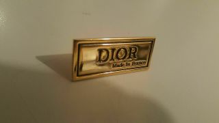 D I O R - Vintage Pin " Made In France " Gold Color Rare Gift Metal Lapel - Pin