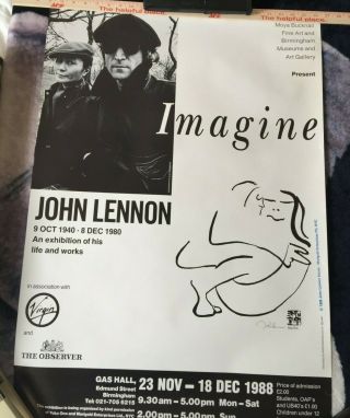 Lg Rare Vintage Poster John Lennon 