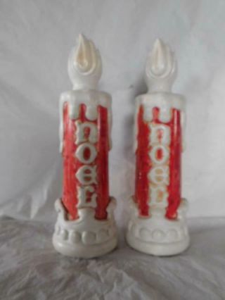 Rare Size Blow Mold Christmas Candles Collectible Estate Find Antique Vintage