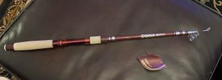 Power Scopic Collapsible Telescoping 6ft Fishing Pole Spinning Rod Vintage