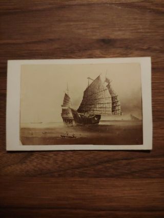 Very Rare Cdv Photo Of Treasure Ship 1860 - 70s