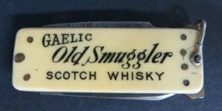 Antique Knife Gaelic Old Smuggler Scotch Whiskey Advertising Knife Rare