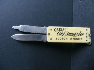 ANTIQUE KNIFE GAELIC OLD SMUGGLER SCOTCH WHISKEY ADVERTISING KNIFE RARE 3