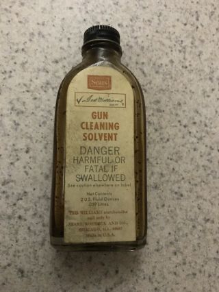 Vintage Rare Sears Gun Cleaning Solvent Ted Williams