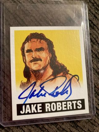 Wwe Jake The Snake Roberts Rare Authentic Autograph Leaf Yellow Card 83/99